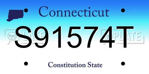 S91574T Connecticut License Plate