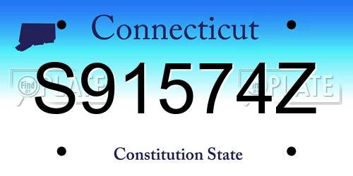 S91574Z Connecticut License Plate