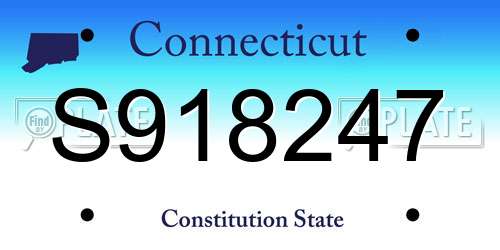 S918247 Connecticut License Plate