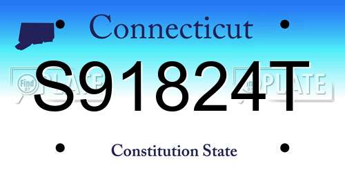 S91824T Connecticut License Plate