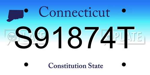S91874T Connecticut License Plate