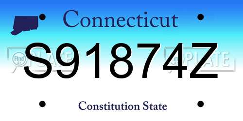 S91874Z Connecticut License Plate
