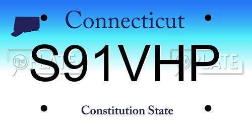 S91VHP Connecticut License Plate