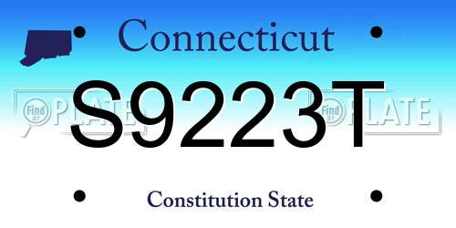 S9223T Connecticut License Plate