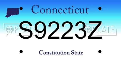 S9223Z Connecticut License Plate