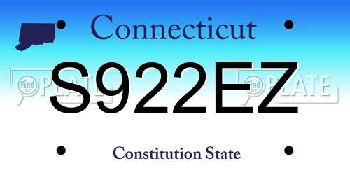 S922EZ Connecticut License Plate