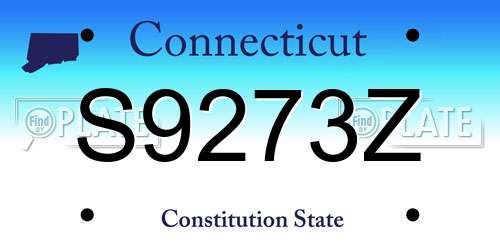 S9273Z Connecticut License Plate