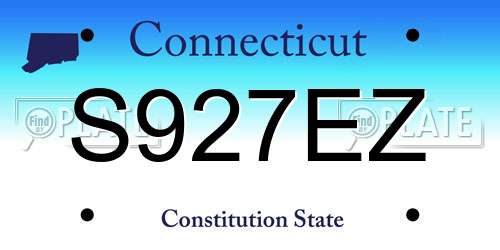 S927EZ Connecticut License Plate