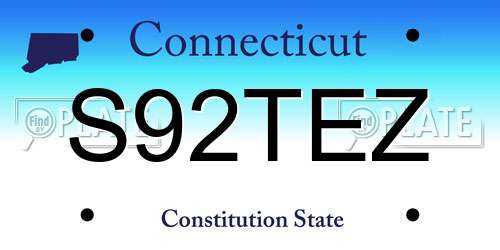 S92TEZ Connecticut License Plate