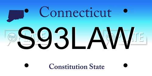 S93LAW Connecticut License Plate