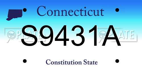 S9431A Connecticut License Plate