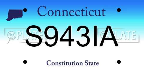S943IA Connecticut License Plate