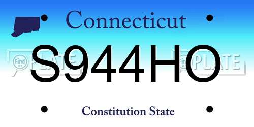 S944HO Connecticut License Plate