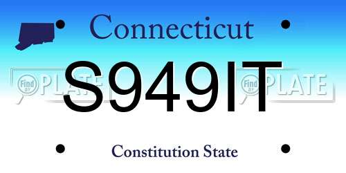 S949IT Connecticut License Plate