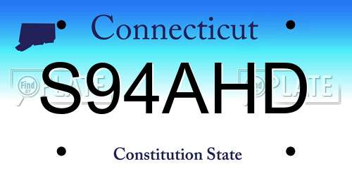 S94AHD Connecticut License Plate