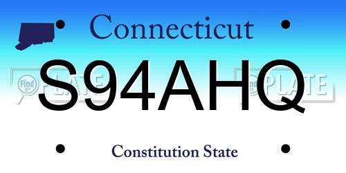 S94AHQ Connecticut License Plate