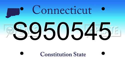 S950545 Connecticut License Plate