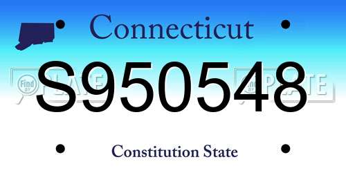 S950548 Connecticut License Plate