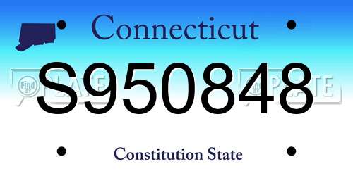 S950848 Connecticut License Plate