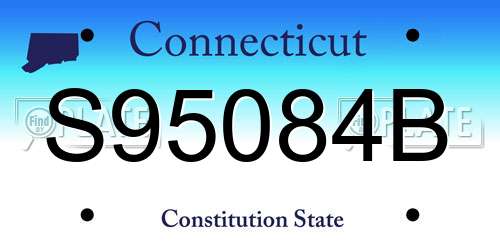 S95084B Connecticut License Plate