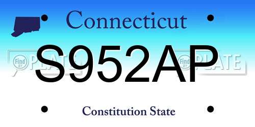 S952AP Connecticut License Plate
