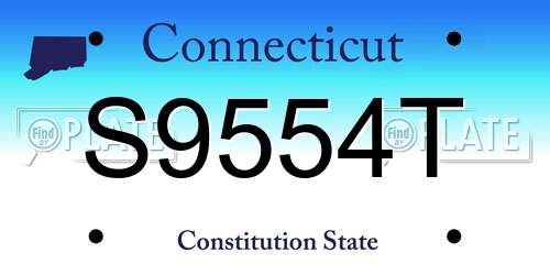 S9554T Connecticut License Plate