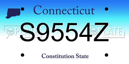 S9554Z Connecticut License Plate