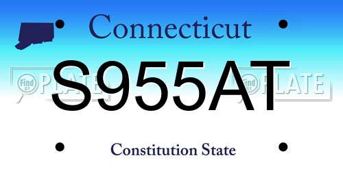 S955AT Connecticut License Plate