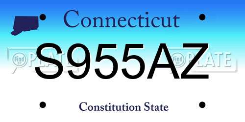 S955AZ Connecticut License Plate