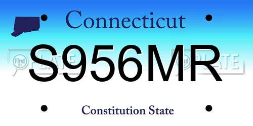 S956MR Connecticut License Plate