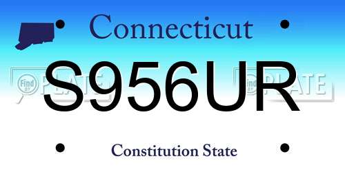 S956UR Connecticut License Plate