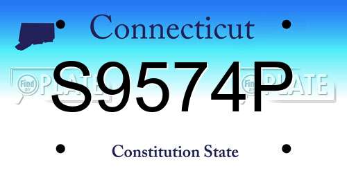 S9574P Connecticut License Plate