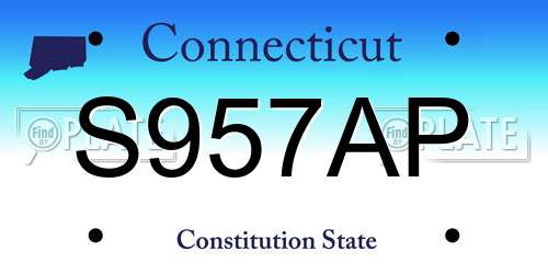 S957AP Connecticut License Plate