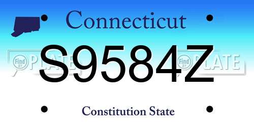 S9584Z Connecticut License Plate