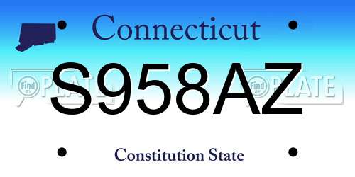S958AZ Connecticut License Plate