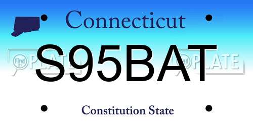 S95BAT Connecticut License Plate