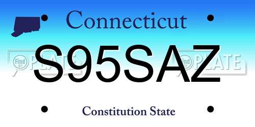 S95SAZ Connecticut License Plate