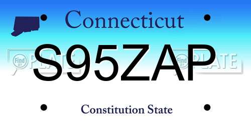 S95ZAP Connecticut License Plate