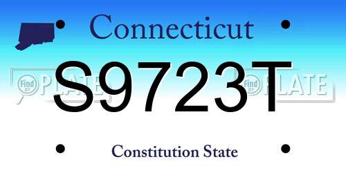 S9723T Connecticut License Plate