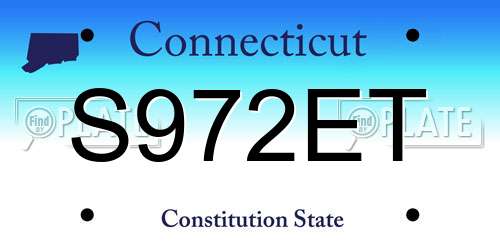 S972ET Connecticut License Plate