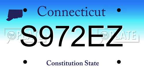 S972EZ Connecticut License Plate