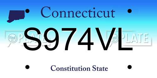 S974VL Connecticut License Plate