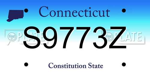 S9773Z Connecticut License Plate