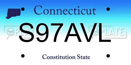 S97AVL Connecticut License Plate