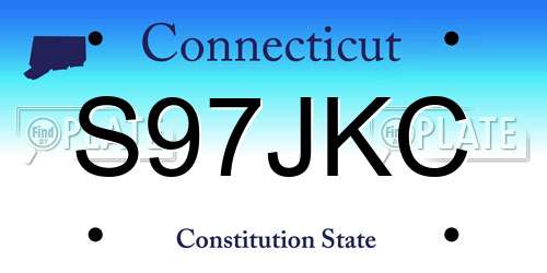 S97JKC Connecticut License Plate