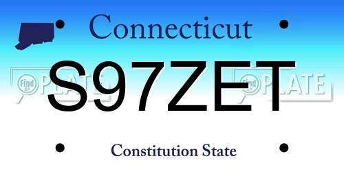 S97ZET Connecticut License Plate