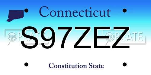 S97ZEZ Connecticut License Plate
