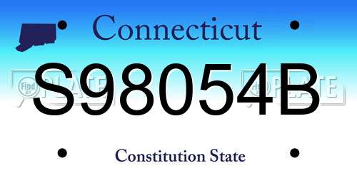 S98054B Connecticut License Plate