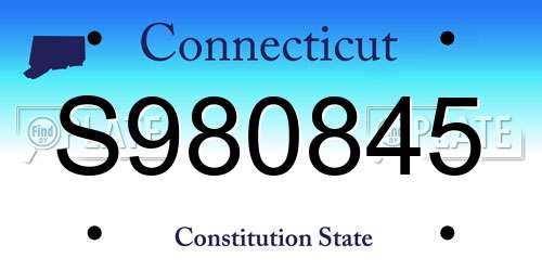 S980845 Connecticut License Plate