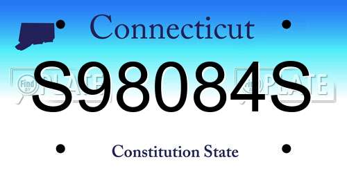 S98084S Connecticut License Plate
